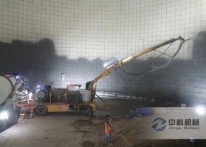 工程混凝土濕噴臺車施工視頻
